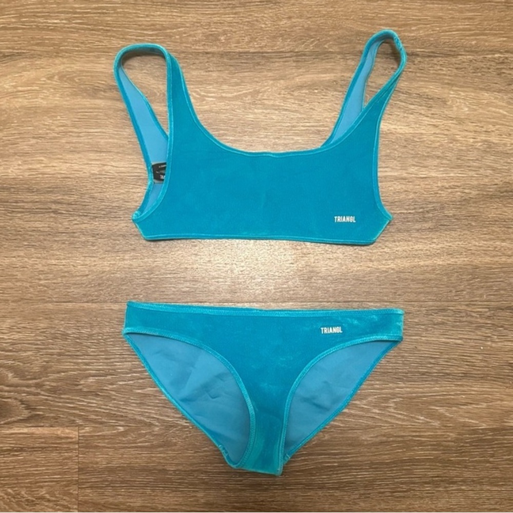 Triangl Swimwear Aqua Velvet Bikini Set